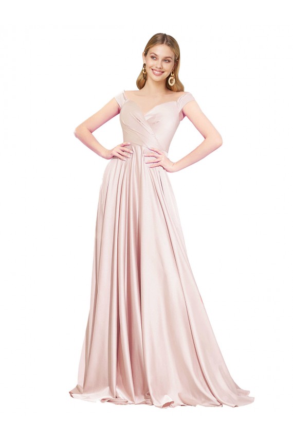 Sleeveless High Neck Satin Pink Long Formal Evening Dress Canada for Sale