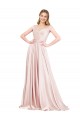 Sleeveless High Neck Satin Pink Long Formal Evening Dress Canada for Sale