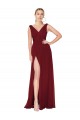 Sleeveless High Neck Soft Chiffon Burgundy Long Black Tie Evening Dress Canada for Sale