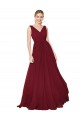 Sleeveless High Neck Soft Chiffon Burgundy Long Formal Dress Canada for Sale