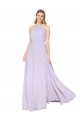 Sleeveless High Neck Soft Chiffon Lilac Long Formal Evening Dress Canada for Sale