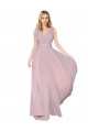 Sleeveless High Neck Soft Chiffon Primrose Long Formal Evening Dress Canada for Sale