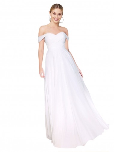Sleeveless High Neck Soft Chiffon White Long Formal Evening Dress Canada for Sale