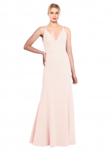 Sleeveless High Neck Stretch Crepe Pink Long Formal Evening Dress Canada for Sale