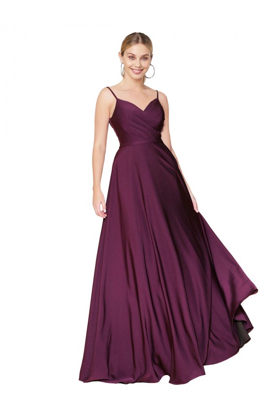 Sleeveless High Neck Stretch Crepe Wild Berry Long Formal Evening Dress Canada for Sale