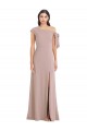 Sleeveless Off the Shoulder Stretch Crepe Dusty Pink Long Formal Evening Dress Canada for Sale
