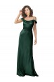 Sleeveless Spaghetti Straps Stretch Satin Hunter Long Formal Evening Dress Canada for Sale