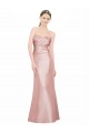 Sleeveless Strapless Stretch Satin Long Formal Evening Dress Canada for Sale