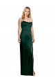 Sleeveless Strapless Stretch Satin Hunter Long Formal Evening Dress Canada for Sale