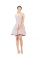 Sleeveless Sweetheart Satin Pink Knee Length Evening Dress Canada for Sale