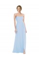 Sleeveless Sweetheart Soft Chiffon Light Sky Blue Long Formal Dress Canada for Sale