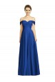 Cap Sleeves Sweetheart Soft Chiffon Royal Blue Long Semi Formal Evening Dress Canada for Sale