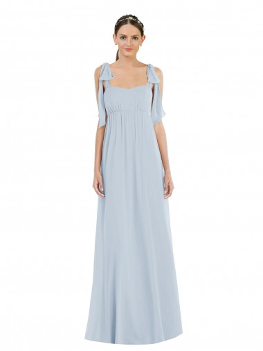 Sleeveless Sweetheart Soft Chiffon Sea Glass Long Semi Formal Evening Dress Canada for Sale