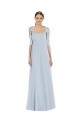 Sleeveless Sweetheart Soft Chiffon Sea Glass Long Semi Formal Evening Dress Canada for Sale