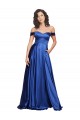 Sleeveless Sweetheart Stretch Satin Royal Blue Sweep Train Formal Evening Dress Canada for Sale
