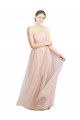Sleeveless Sweetheart Tulle Pink Long Evening Dress Canada for Sale