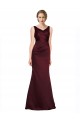 Sleeveless V-Neck Satin Burgundy Long Black Tie Evening Dress Canada for Sale