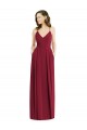 Sleeveless V-Neck Soft Chiffon Burgundy Long Semi Formal Evening Dress Canada for Sale