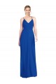 Sleeveless V-Neck Soft Chiffon Royal Blue Long Formal Dress Canada for Sale