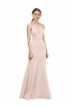 Sleeveless V-Neck Stretch Crepe Pink Long Formal Dress Canada for Sale