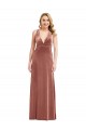 Sleeveless V-Neck Stretch Velvet Cinnamon Rose Long Evening Dress Canada for Sale