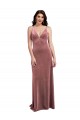 Sleeveless V-Neck Stretch Velvet Cinnamon Rose Long Formal Evening Dress Canada for Sale