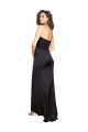Sleeveless One Shoulder Silky Satin Black Long Evening Dress Canada for Sale