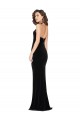 Sleeveless High Neck Stretch Velvet Black Long Semi Formal Evening Dress Canada for Sale