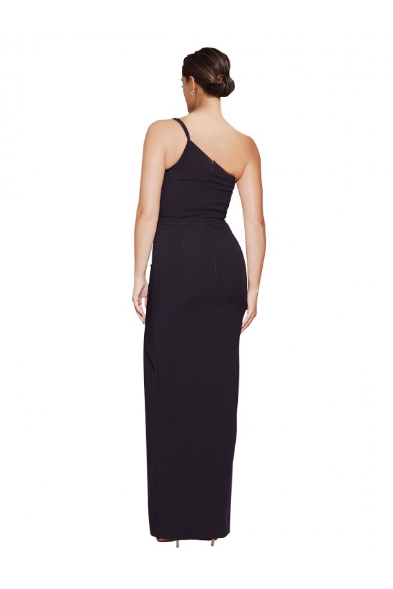 Sleeveless Strapless Stretch Crepe Black Long Formal Evening Dress Canada for Sale