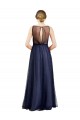 Sleeveless Boat Neck Tulle Burgundy Long Semi Formal Evening Dress Canada for Sale