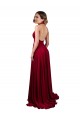 Sleeveless V-Neck Spandex Burgundy Long Black Tie Evening Dress Canada for Sale