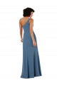 Sleeveless One Shoulder Soft Chiffon Burgundy Long Formal Evening Dress Canada for Sale