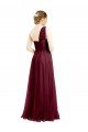 Sleeveless One Shoulder Tulle Burgundy Long Semi Formal Evening Dress Canada for Sale
