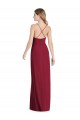 Sleeveless V-Neck Soft Chiffon Burgundy Long Semi Formal Evening Dress Canada for Sale