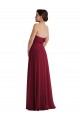 Sleeveless Strapless Soft Chiffon Burgundy Long Formal Evening Gown Canada for Sale