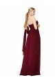 Sleeveless Strapless Soft Chiffon Burgundy Long Formal Evening Dress Canada for Sale