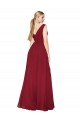 Sleeveless High Neck Soft Chiffon Burgundy Long Black Tie Evening Dress Canada for Sale
