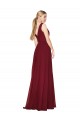 Sleeveless High Neck Soft Chiffon Burgundy Long Formal Dress Canada for Sale