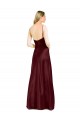 Sleeveless V-Neck Stretch Satin Burgundy Gold Long Evening Dress Canada for Sale