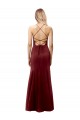 Sleeveless High Neck Stretch Crepe Burgundy Gold Long Formal Evening Dress Canada for Sale