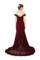 Sleeveless Sweetheart Stretch Crepe & Lace Burgundy Gold Sweep Train Formal Evening Dress Canada for Sale
