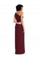 Sleeveless One Shoulder Stretch Crepe Burgundy Gold Long Formal Evening Dress Canada for Sale