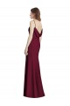 Sleeveless Bateau Neck Stretch Crepe Burgundy Gold Long Semi Formal Evening Dress Canada for Sale