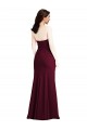 Sleeveless Strapless Stretch Crepe Burgundy Gold Long Semi Formal Evening Dress Canada for Sale