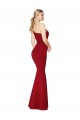 Sleeveless High Neck Stretch Crepe Burgundy Long Formal Evening Dress Canada for Sale