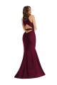 Sleeveless V-Neck Silky Satin Burgundy Long Formal Plus Size Evening Dress Canada for Sale