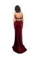 Sleeveless Cowl Neck Silky Satin Burgundy Long Formal Evening Dress Canada for Sale