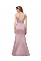 Sleeveless V-Neck Satin Burgundy Long Formal Evening Gown Canada for Sale