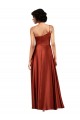 Sleeveless One Shoulder Silky Satin Burnt Orange Long Black Tie Evening Dress Canada for Sale