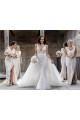 Sleeveless V-Neck Soft Chiffon Champagne Long Evening Dress Canada for Sale